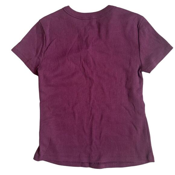 Old Navy Ribbed Crew Neck T Shirt Burgundy S - Picture 4 of 4